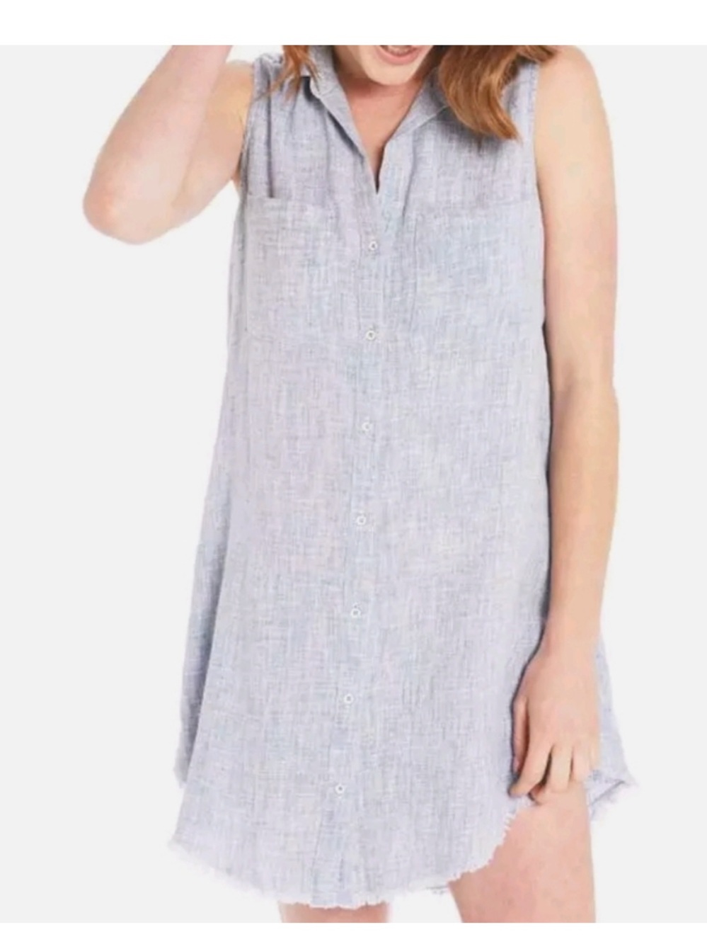 Bella Dahl Linen blend frayed hem Shirtdress. Worn twice. 159 retail